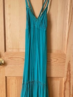 Michelle Jonas Teal dress- Tiered Boho Style